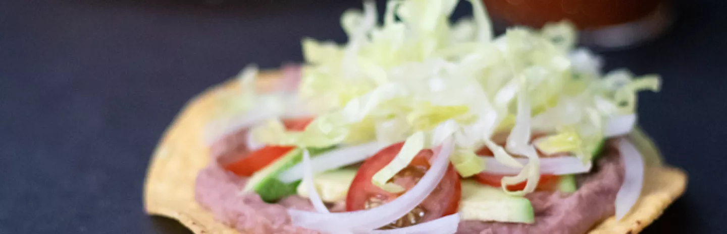 Mexican pink bean tostada