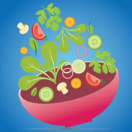 illustration of salad in bowl