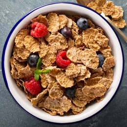 a bowl of whole-grain cereal