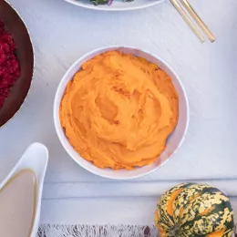 mashed sweet potatoes in a bowl