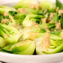 bok choy with sesame miso sauce