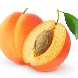 fresh apricot cut in half