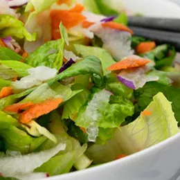 romaine lettuce with shredded carrots