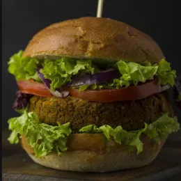 plant-based burger on a bun