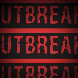 The word "outbreak" in red font