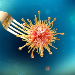 food poisoning bacteria on a fork