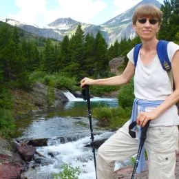 Bonnie Liebman hiking for bone health