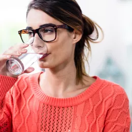 woman drinking water