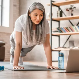 woman in plank position