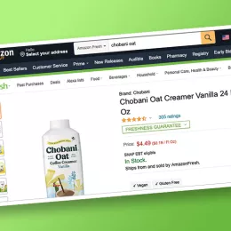 screenshot of a grocery item listing on Amazon Fresh