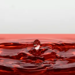 Red liquid with ripples