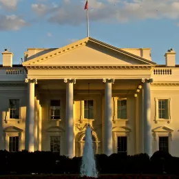 The White House at dusk