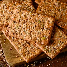 crackers laid out on a cutting board