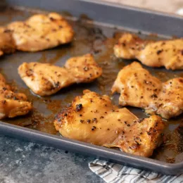 roasted chicken on a sheet pan