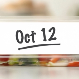 packaged vegetables with use by date of oct 12