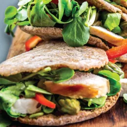 pita stuffed with chicken and veggies