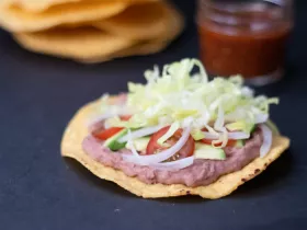 Mexican pink bean tostada