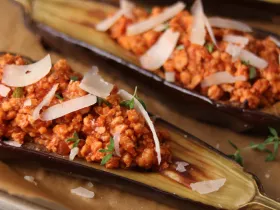 eggplant stuffed with tomato sauce