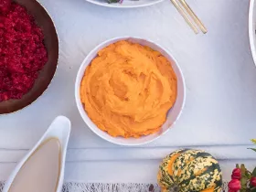 mashed sweet potatoes in a bowl