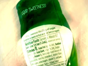 back of a bottle of Truvia liquid sweetener