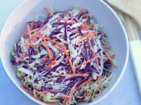 white bowl filled with slaw