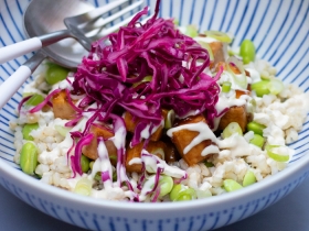 bowl filled with poke ingredients