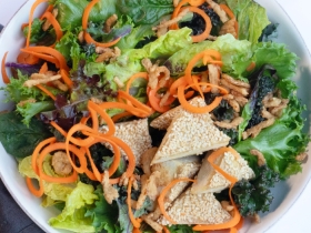 Tofu with Sesame Vinaigrette Salad