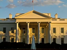 The White House at dusk