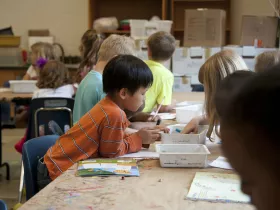 Children in a classroom learning