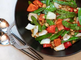 snow peas and other vegetables