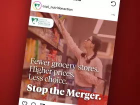 screenshot of CPI instagram/ facebook post about supermarket merger