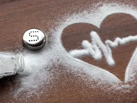 A cardiogram made out of table salt