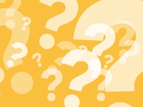 yellow background with lots of question marks