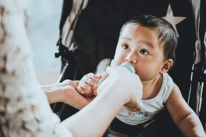 Feeding a baby with a bottle