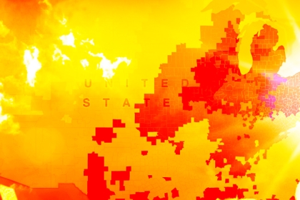 red, orange and yellow splotches of a heat map