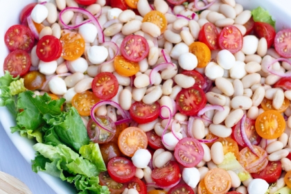 bowl of bean and tomato salad