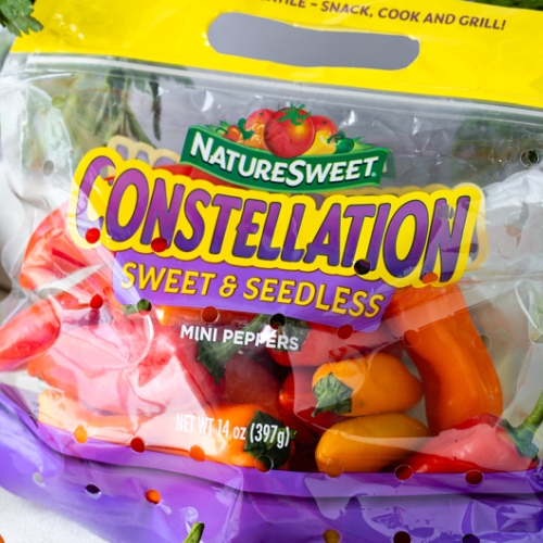 bag of Nature Sweet Constellation sweet and seedless mini peppers