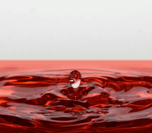 Red liquid with ripples