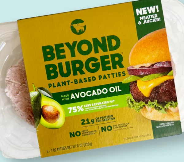 Package of the new Beyond Burger made with avocado oil