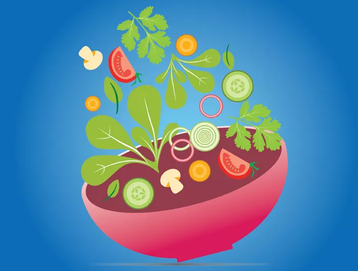 illustration of salad in bowl