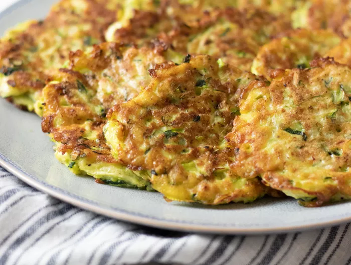 zucchini pancakes on a plate