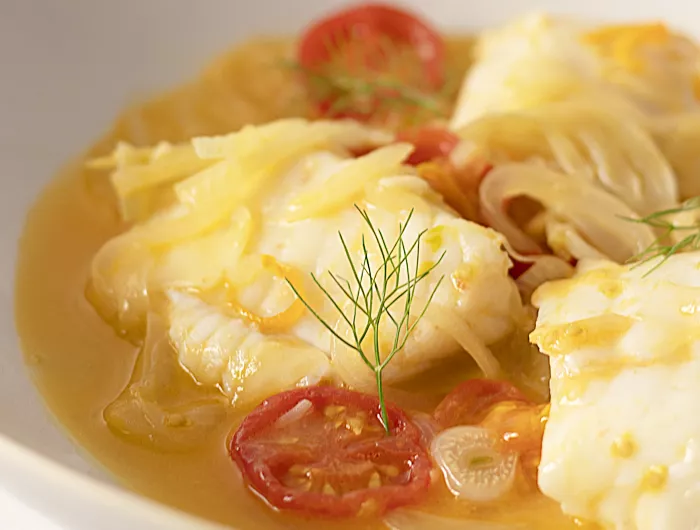 poached provencal white fish