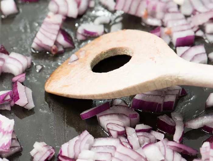 sauteing onions in oil