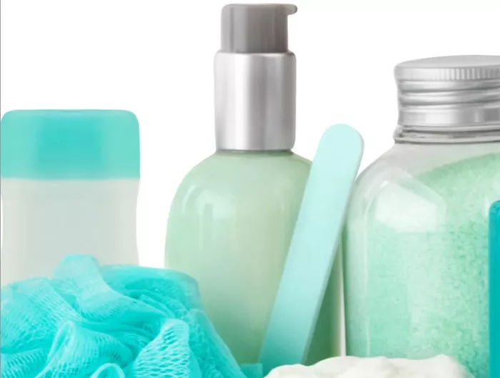 bottles of cosmetics