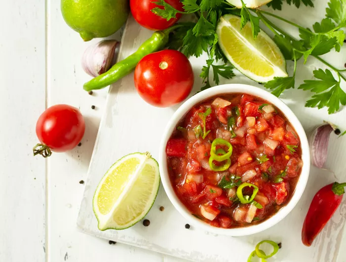 a bowl of fresh salsa