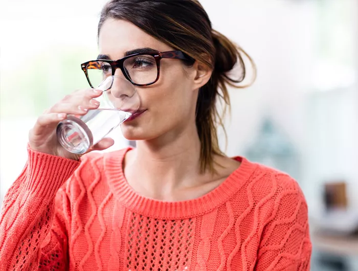 woman drinking water