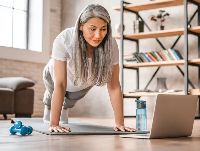 woman in plank position