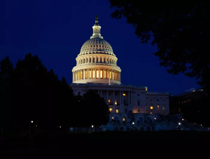 U.S. Capitol at night