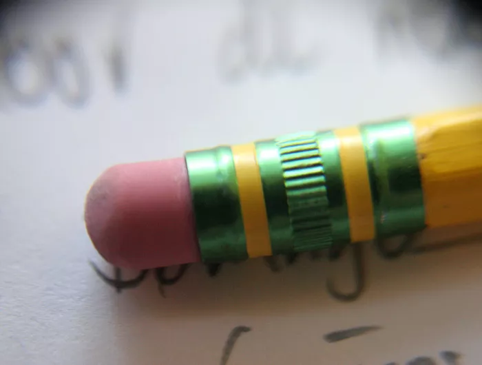 A pencil eraser