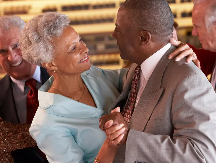 older couple dancing together